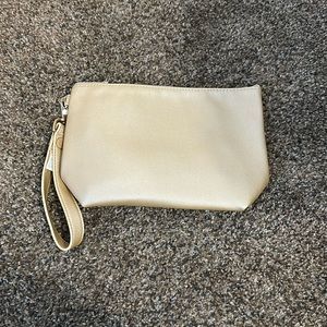 Thirtyone- metallic gold tapered pouch with wristlet strap